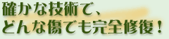 確かな技術で、どんな傷でも完全修復！